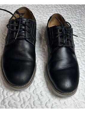 Johnston & Murphy  kid’sHolden Leather Memory Foam Shoes Size 2M Black 7926 EUC